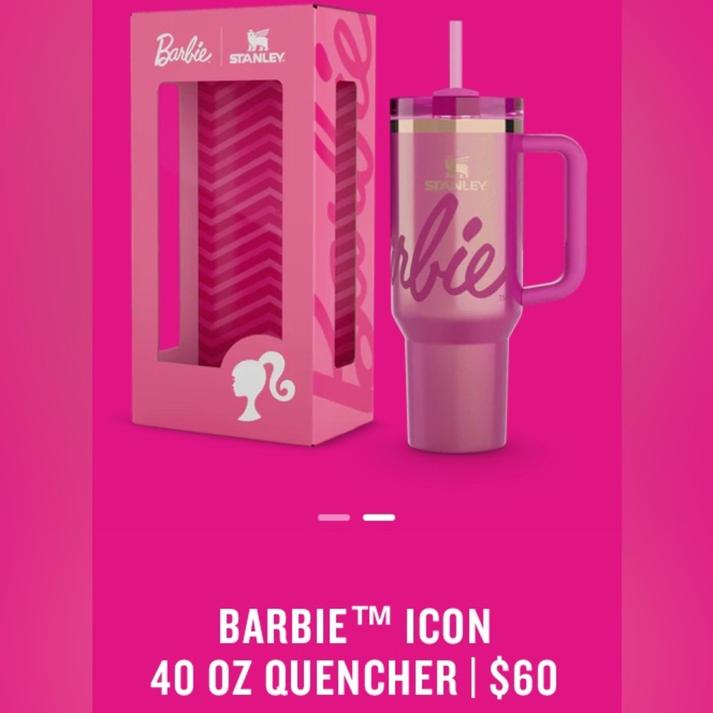 barbie stanley quencher H2.O tumbler 40oz 1.18 L